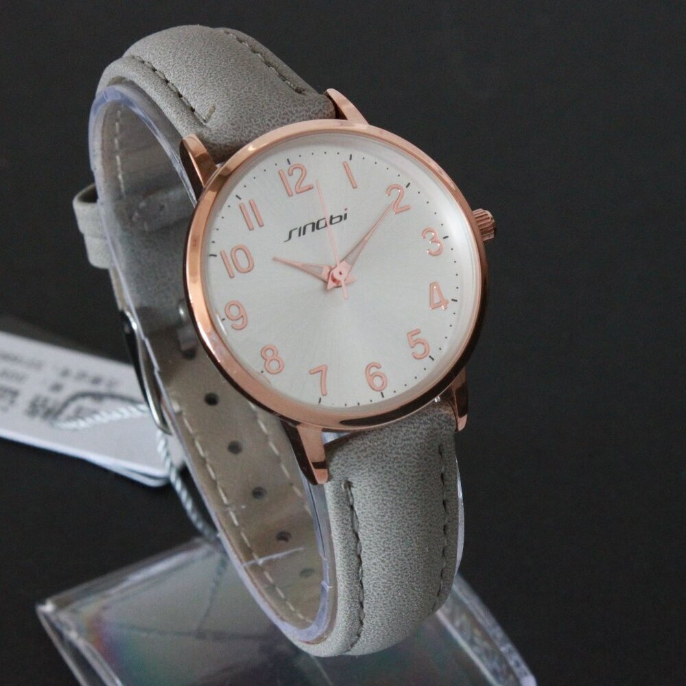 Ladies Easy Reader Dress Watch Silver Sunburst Dial Rose Gold-toned Case 30mm - Picture 2 of 13